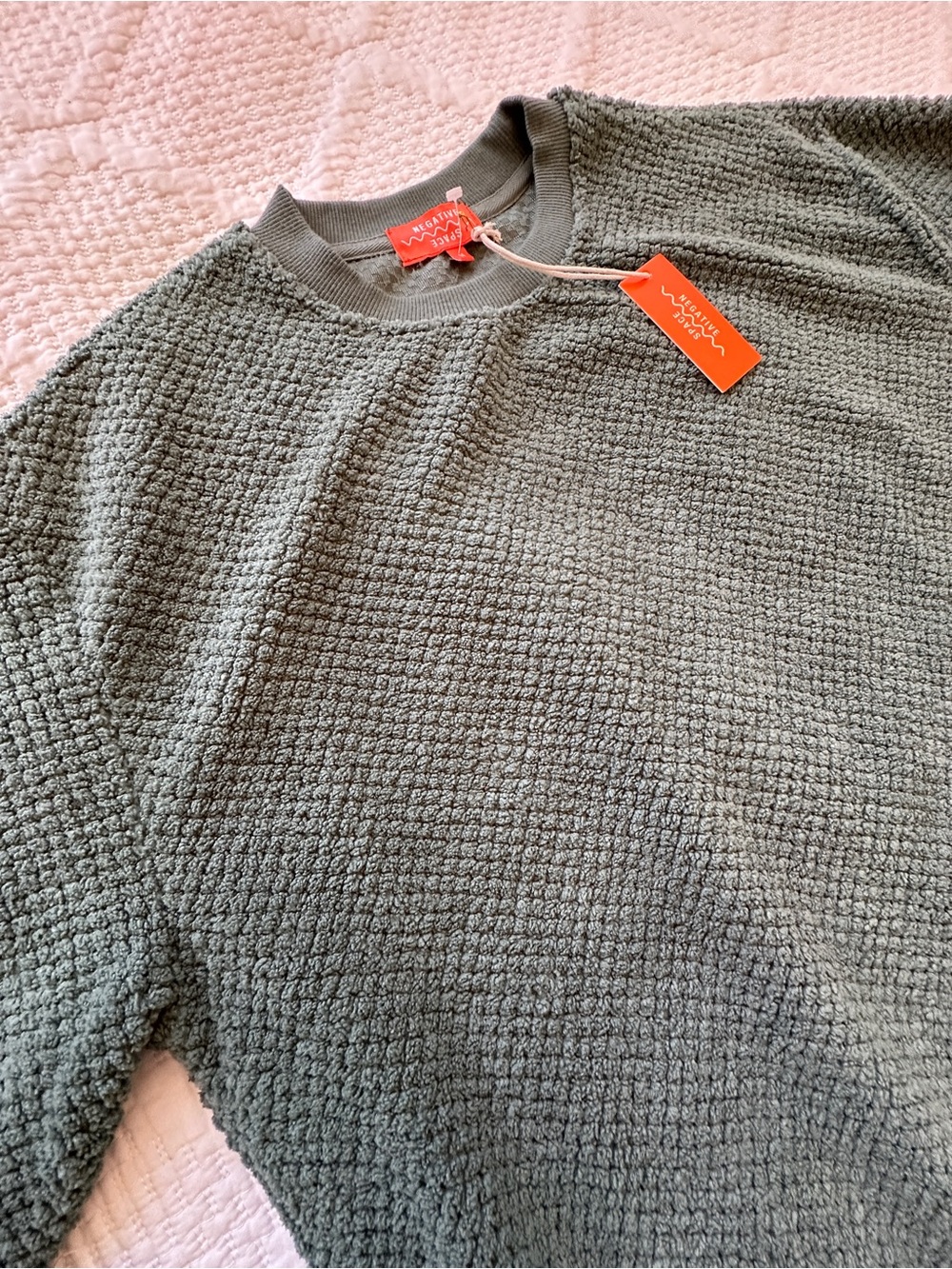Textured Olive Crewneck Sweater - Casual Everyday Knit